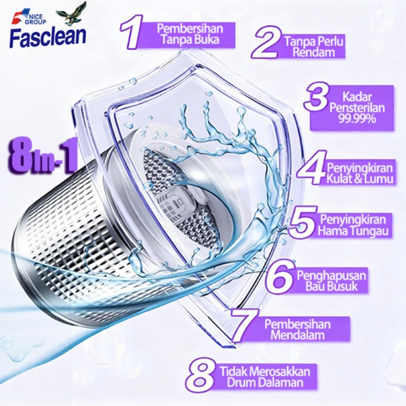 Fasclean 8 In 1 Washing Machine Cleaner Efficient Cleaning (250ml ...