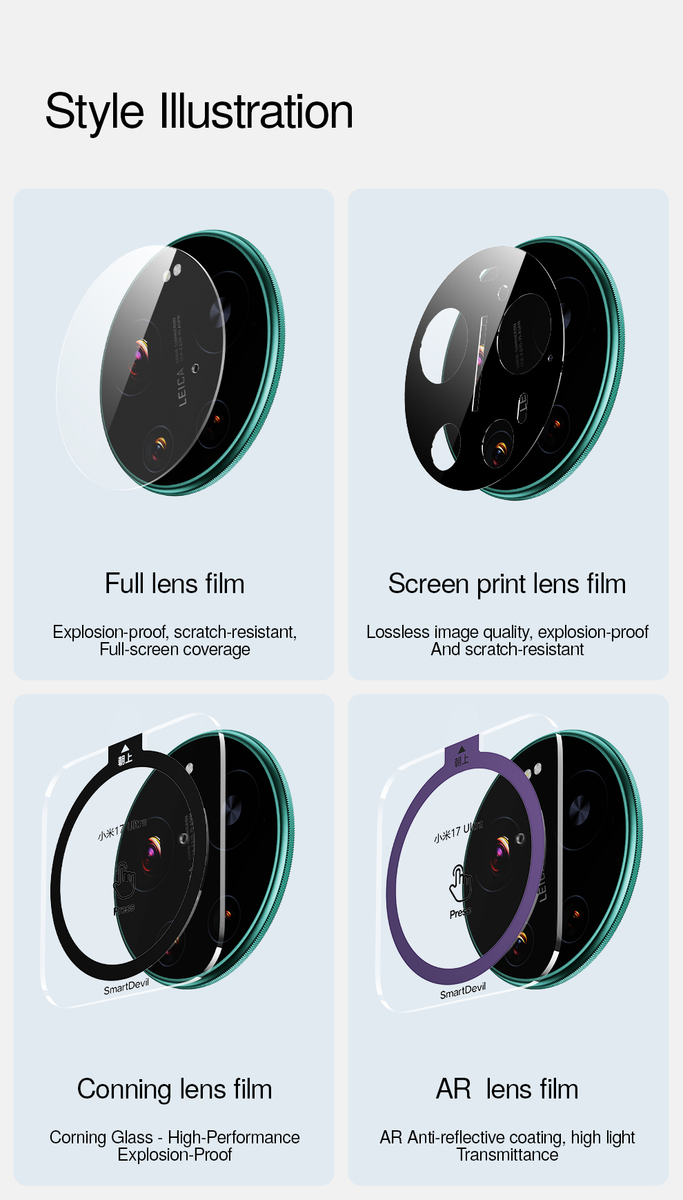 SmartDevil Quick Install AR HD Lens Film For Xiaomi 17 Ultra/15 Ultra ...