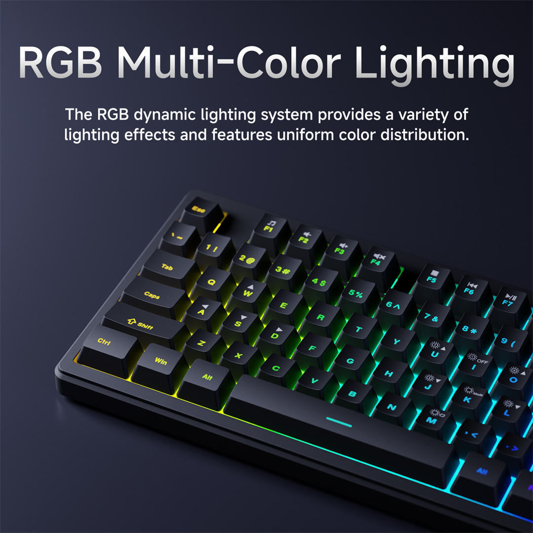 EWEADN F75 Wired Gaming Keyboard RGB Backlighting & 80-Key Compact ...