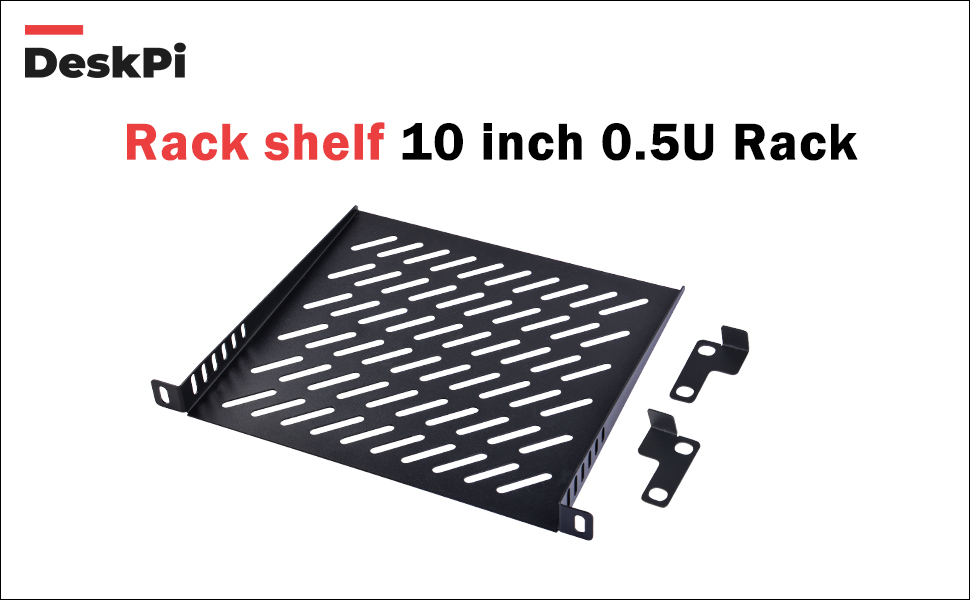 DeskPi RackMate Accessories Rack Shelf 10 inch 0.5U Rack for T0/T1 ...