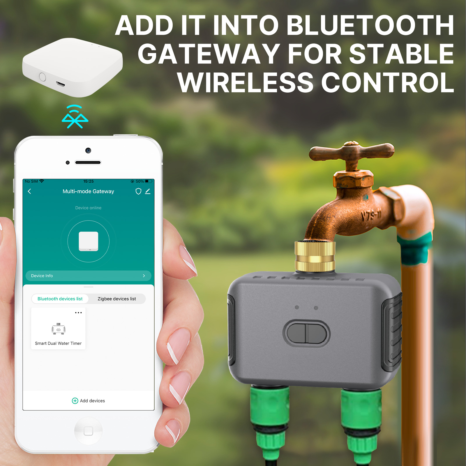 Smart Tuya Bluetooth Water Timer Rain Delay Programmable Irrigation ...