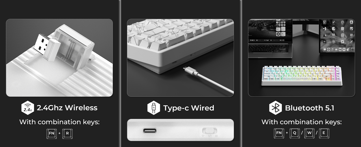 XVX M67 JadeStone Spider Web Mechanical Keyboard Black White IMD ...