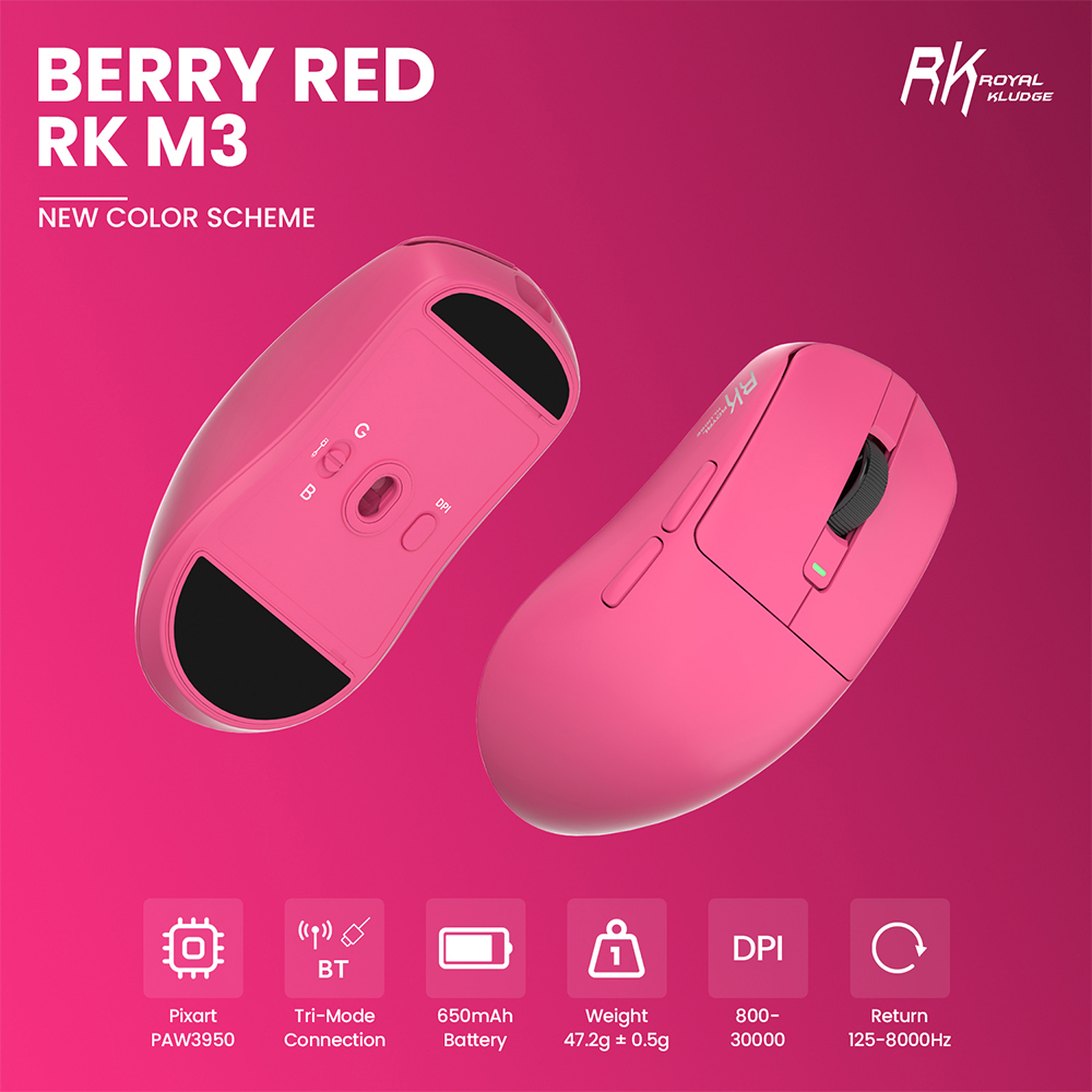 RK M3 Royal Kludge 8k 8000Hz Wireless Mouse Tri-Mode Bluetooth Wireless ...