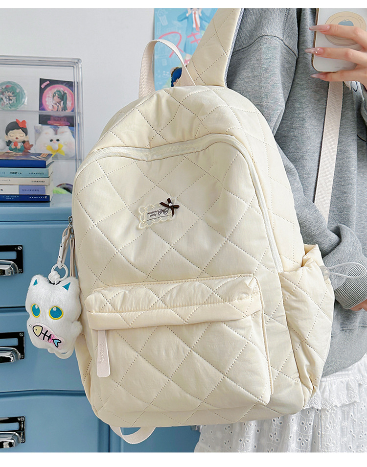 Student Backpack School Beg ransel pelajar sekolah putih berlian beg ...