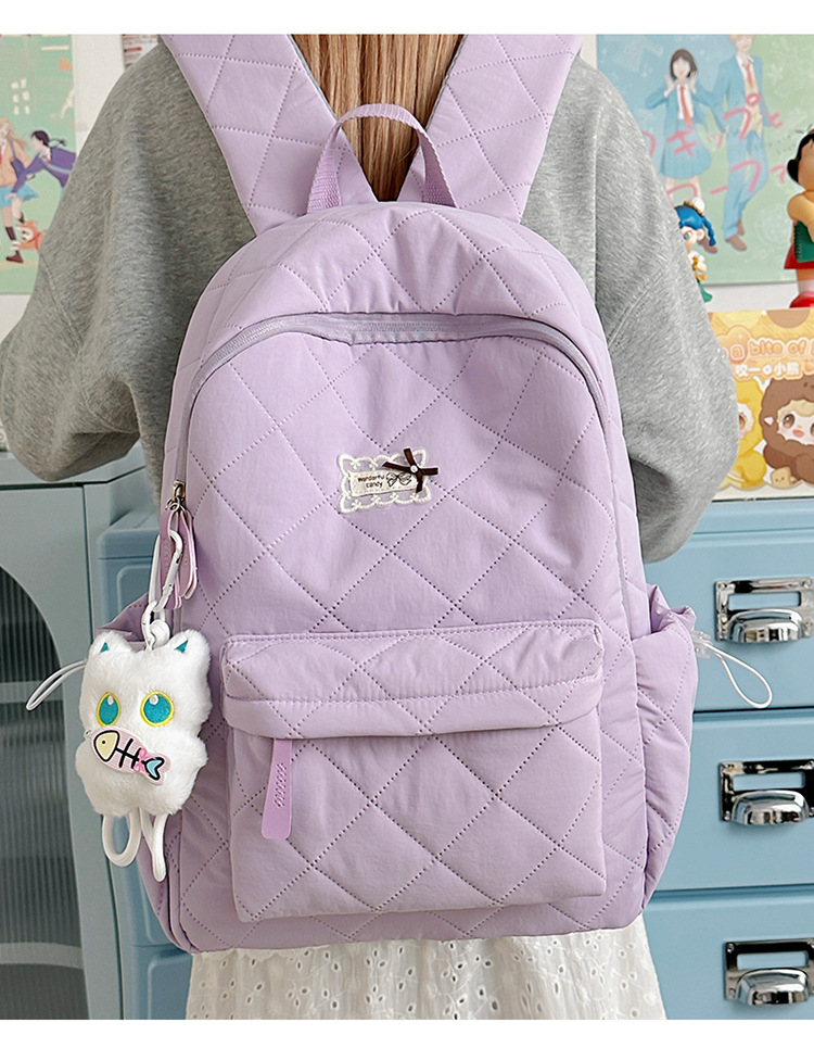 Student Backpack School Beg ransel pelajar sekolah putih berlian beg ...
