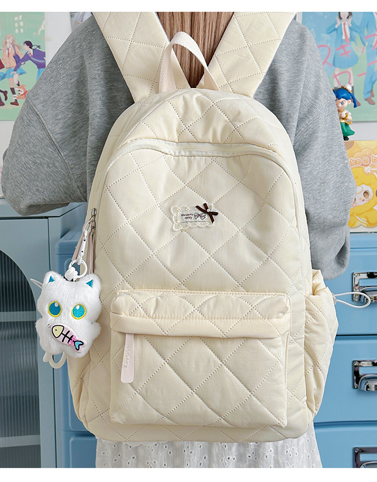 Student Backpack School Beg ransel pelajar sekolah putih berlian beg ...