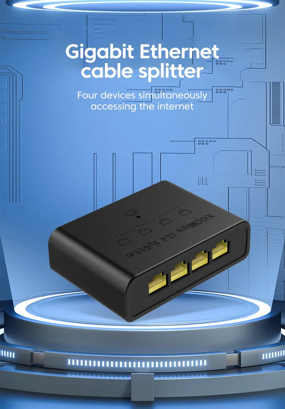 1 to 2/3/4Ports 1000Mbps Gigabit Network Switch Ethernet RJ45 Network ...