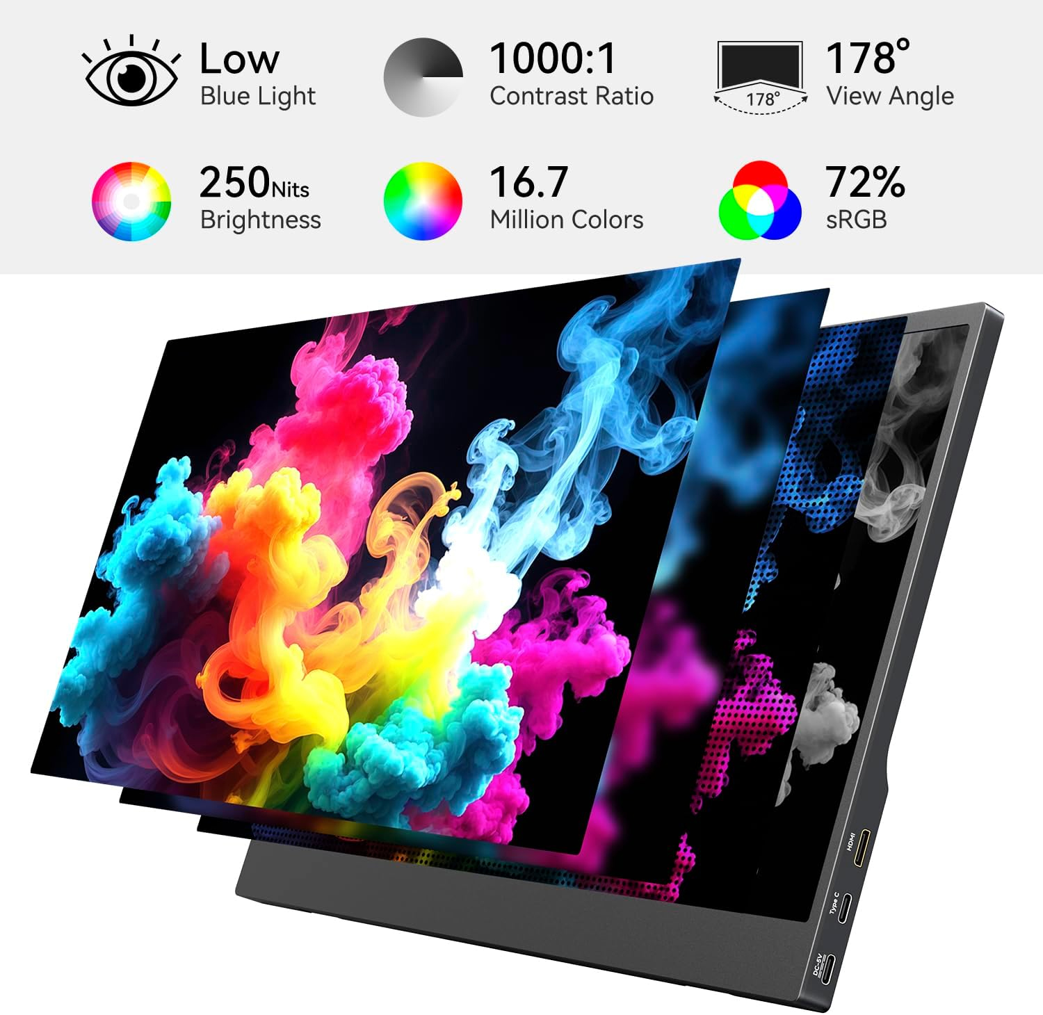 EXPOSE Portable1080P FHD 60HZ LED Game Monitor Type-C 15.6 Inch ...