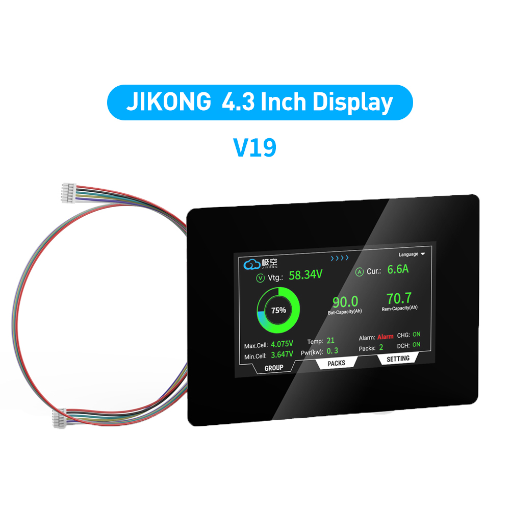 JKBMS Accessory 4.3 inch LCD Display Touch Screen RS485 Cables 2 inch ...