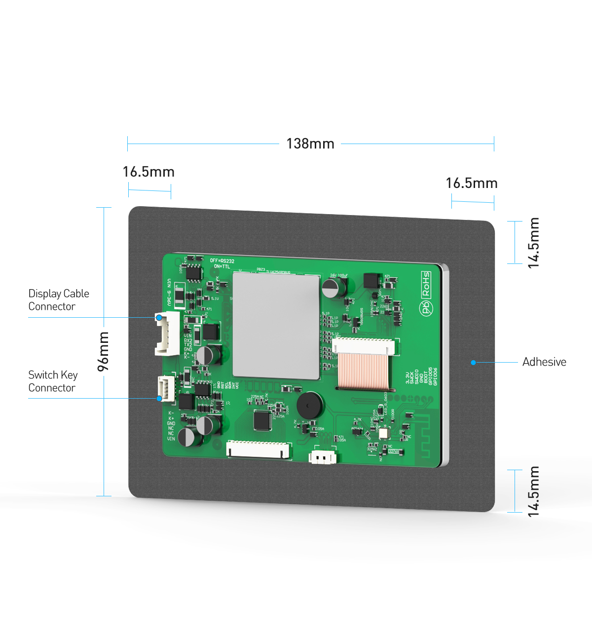 JKBMS Accessory 4.3 inch LCD Display Touch Screen RS485 Cables 2 inch ...