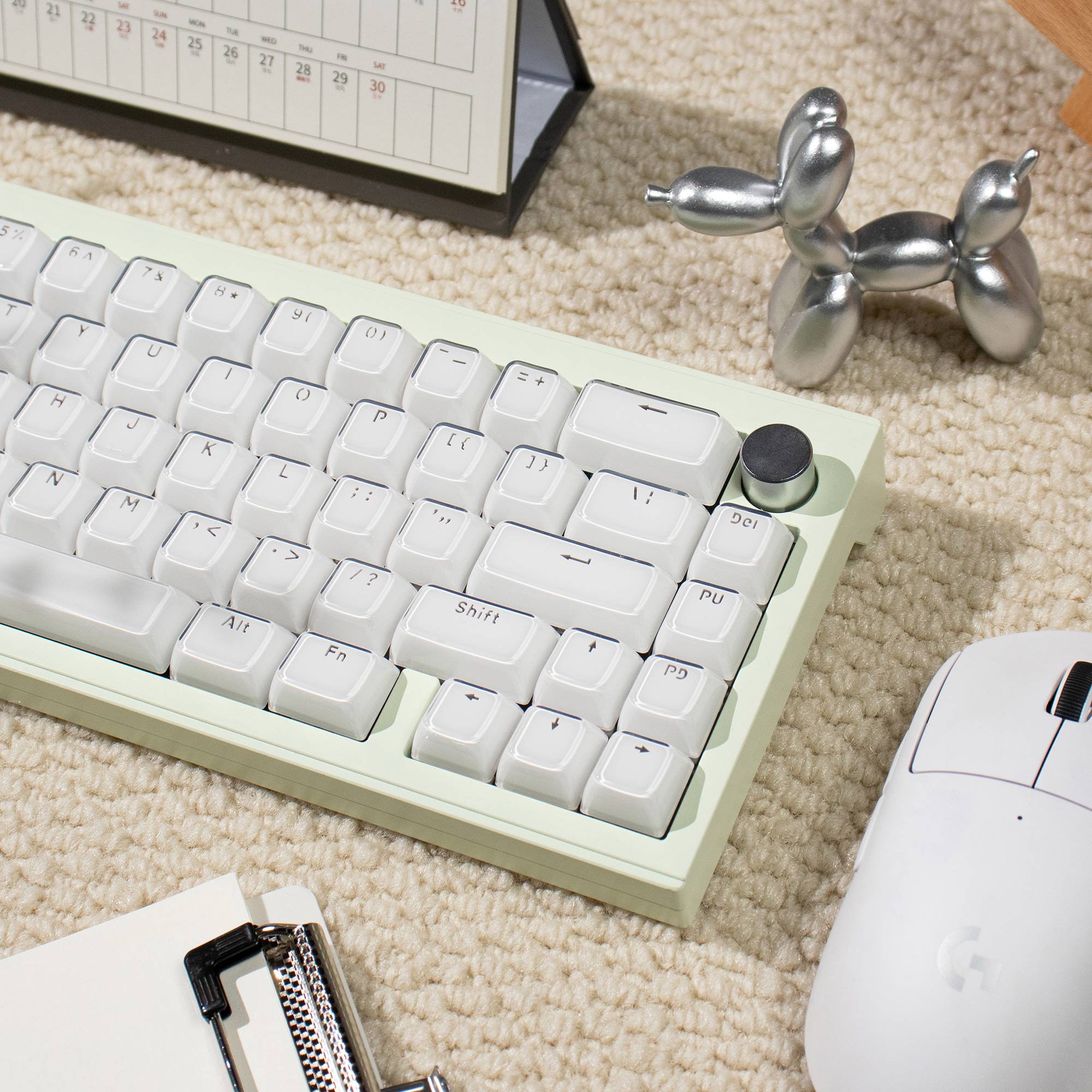 136 Keys Jello Crystal PC Keycaps White Translucent Clear Top Print ...