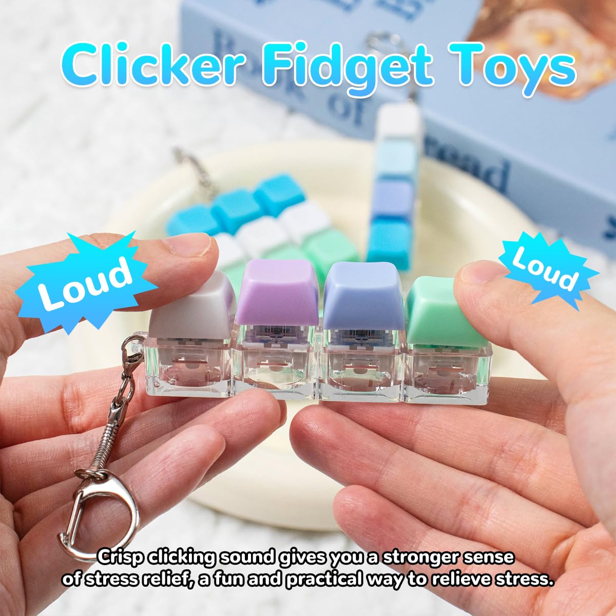 🔥Local Stock🔥4/9 Keys Keyboard Fidget Decompression Toy Fidgets Clicker ...