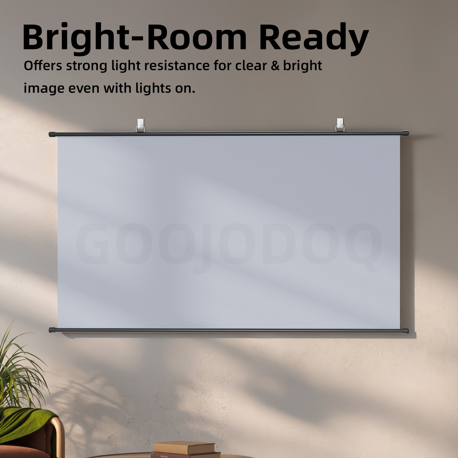 GOOJODOQ Anti-Light Projector Screen 4K Color Display Eye-Friendly ...