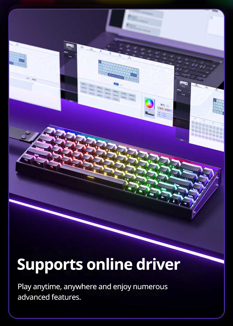 AULA HERO 68HE Wired RT Gaming Keyboard Customized Mechanical Keyboard ...