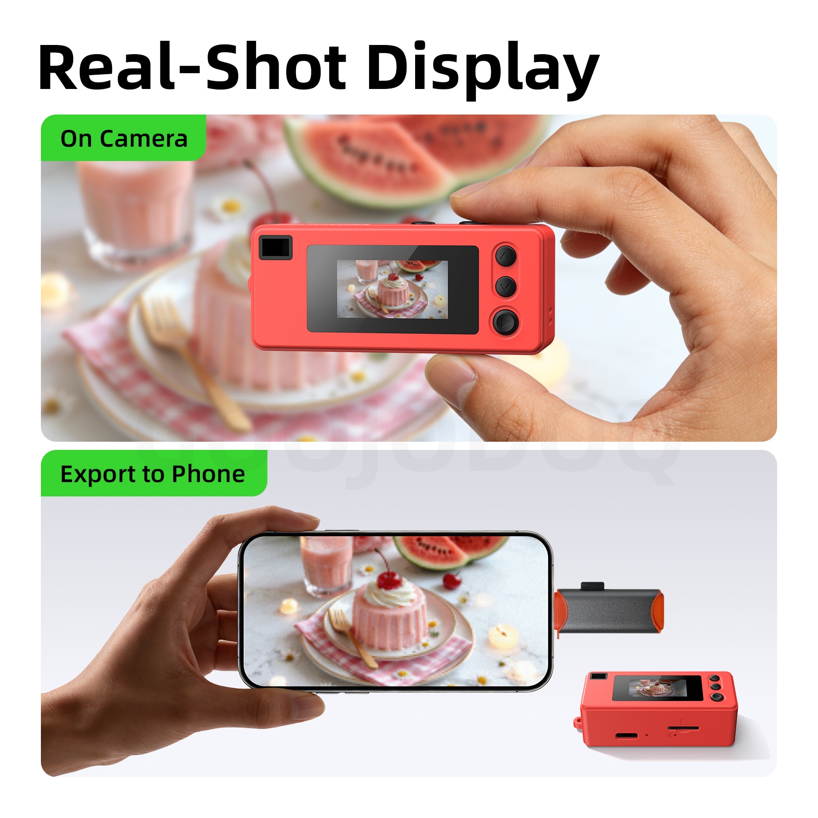 GOOJODOQ Thumb Camera Retro CCD Mini Digital Supports up to 32GB TF ...