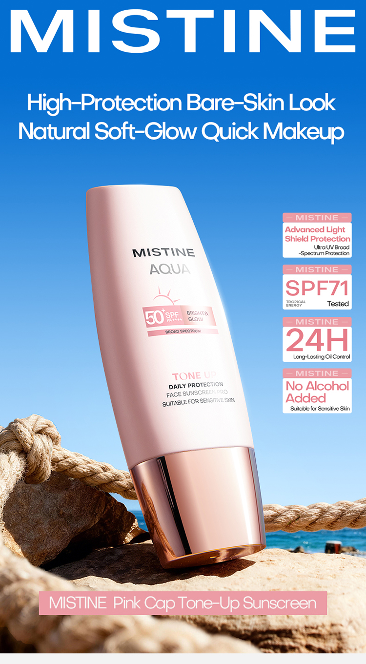 MISTINE tone up Whitening High SPF Sunscreen Bare Face Sunscreen Clear ...