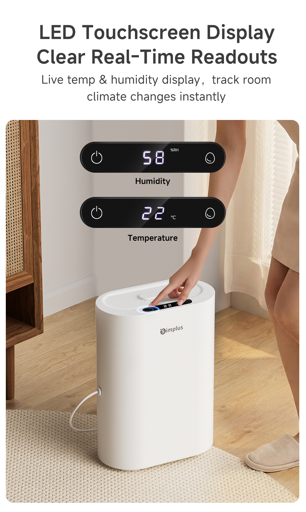 【NEW】Simplus High-Efficiency Dual-Core Dehumidifier | 850ml/Day | 2.5L ...
