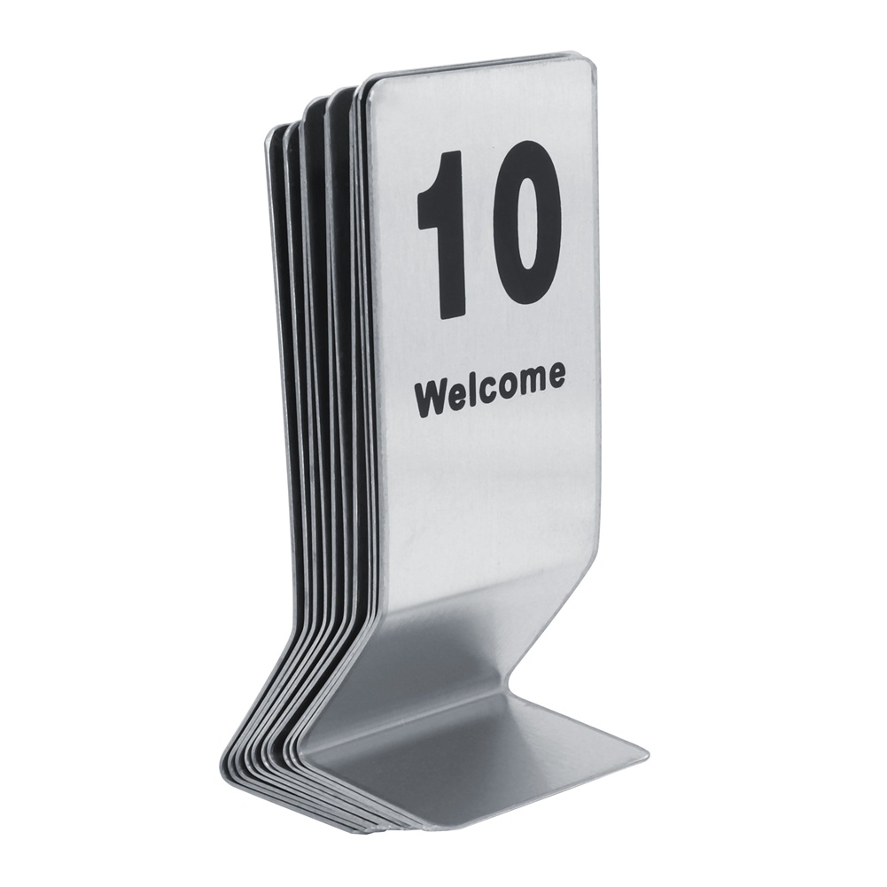 NO1-100 Stainless Steel Table Number Plate Card Double-Sided Restaurant ...