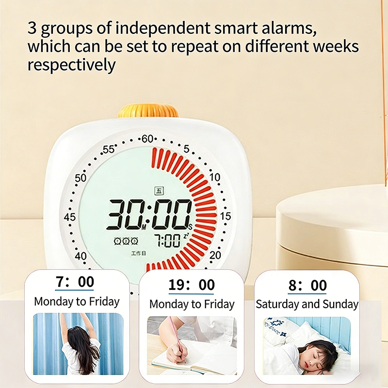 Gryno 4in1 Visual Timer Pomodoro Timer Clock With Alarm 60-Minute ...