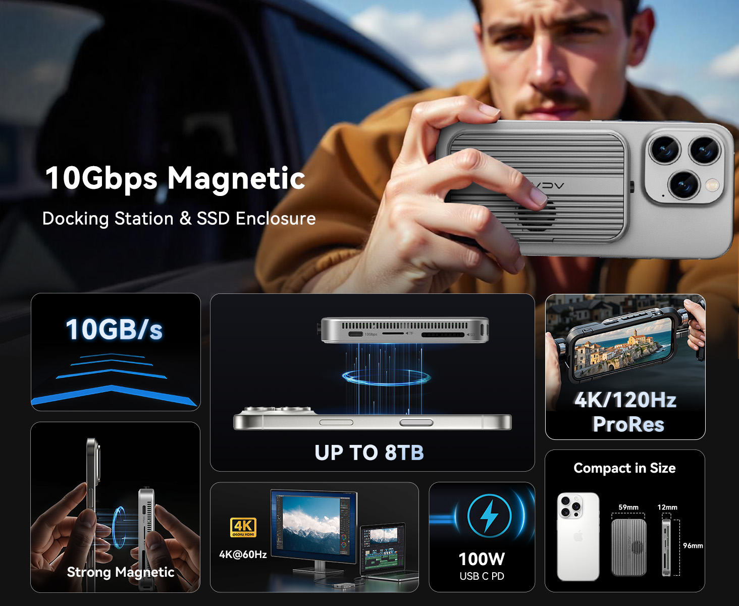 ACASIS 10Gbps USB 3.1 M.2 NVMe SSD Enclosure with Built-in Fan Tool-Free Case eB