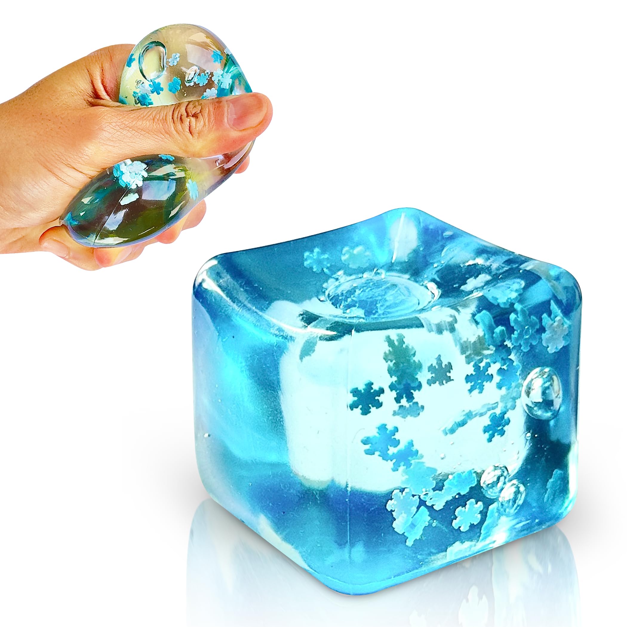 NeeDoh Nice Cube Squishy Fidget Toy Stress Relief Ice Cube Snow Sensory ...