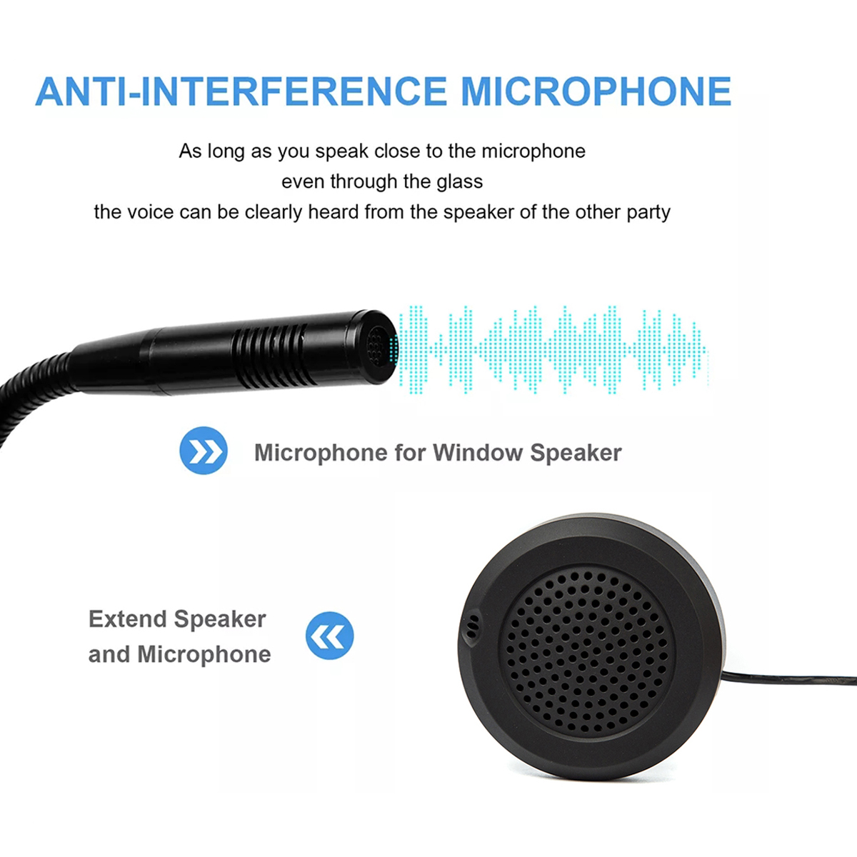 Window intercom speaker Two Way Speaker Mic Window Microphone and ...