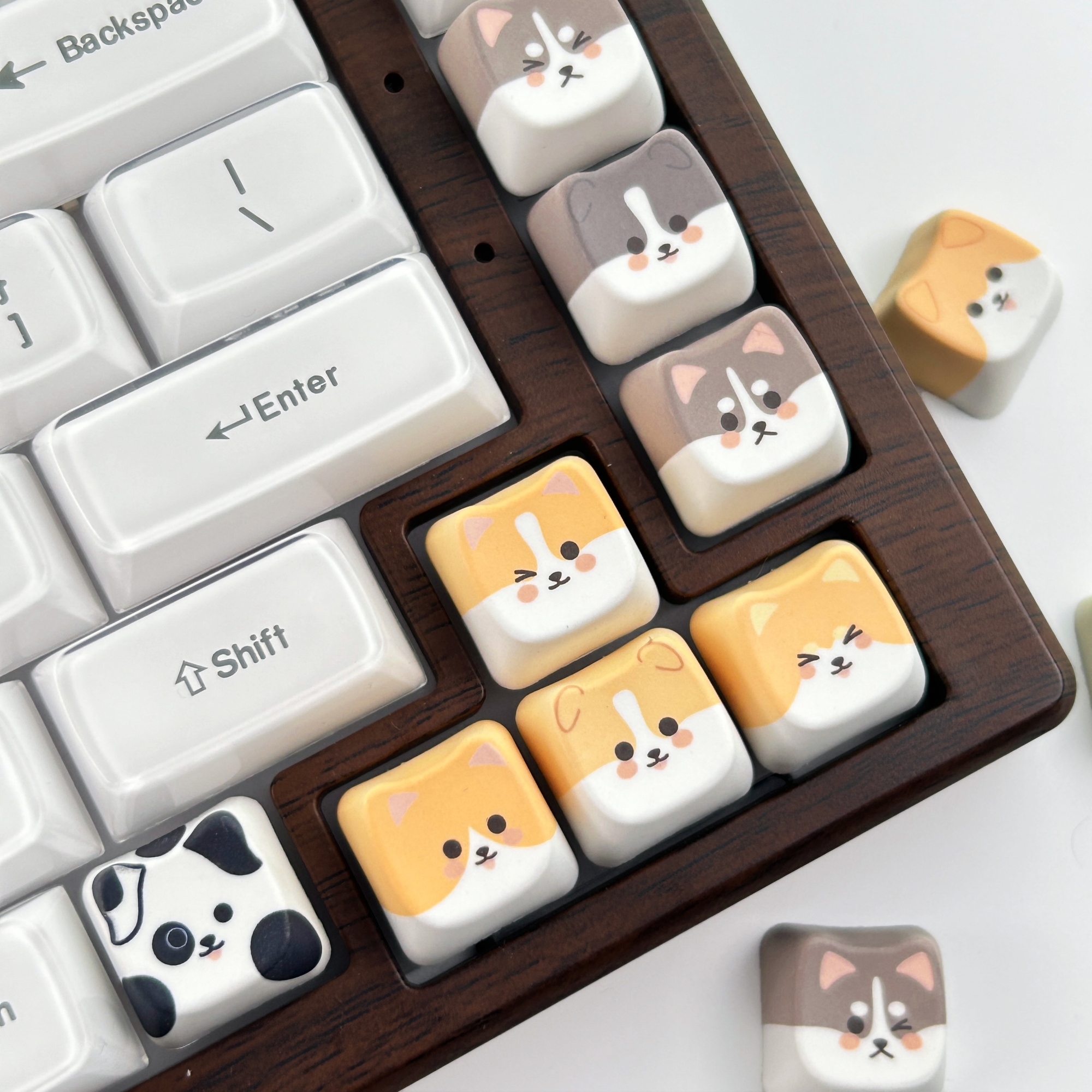 MAIMOOO Cat Family Keycaps MAO Profile Personalized Cute Kitten Keycaps ...