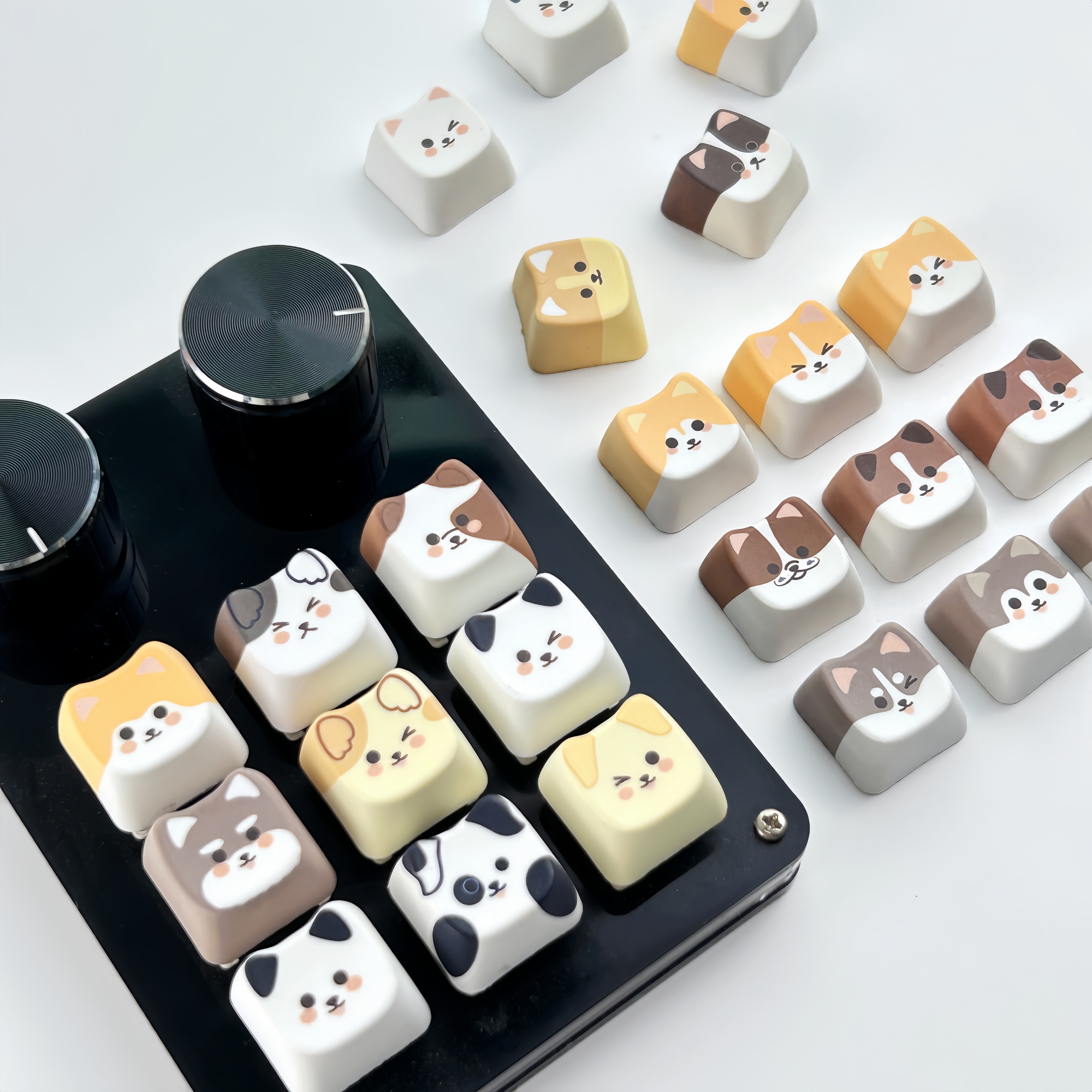 MAIMOOO Cat Family Keycaps MAO Profile Personalized Cute Kitten Keycaps ...