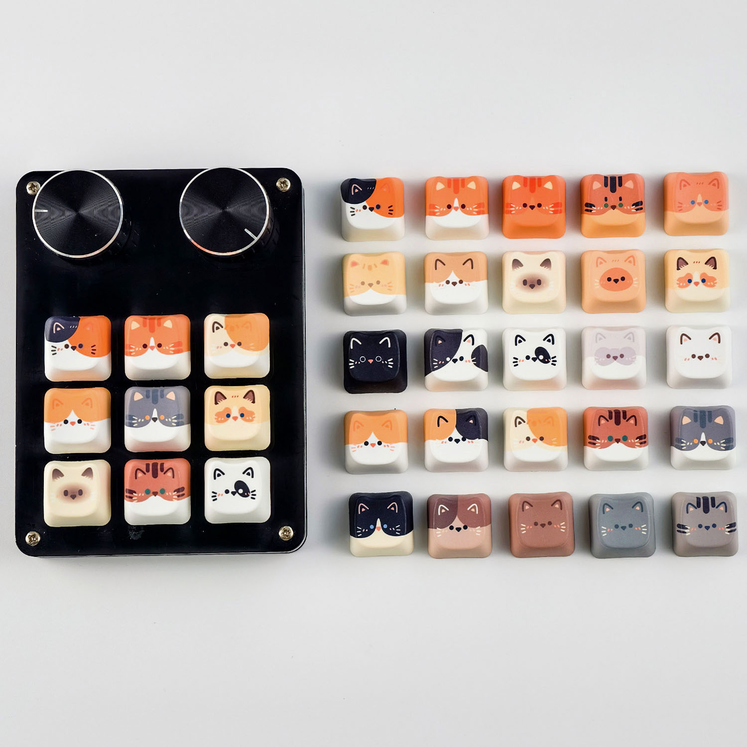 MAIMOOO Cat Family Keycaps MAO Profile Personalized Cute Kitten Keycaps ...