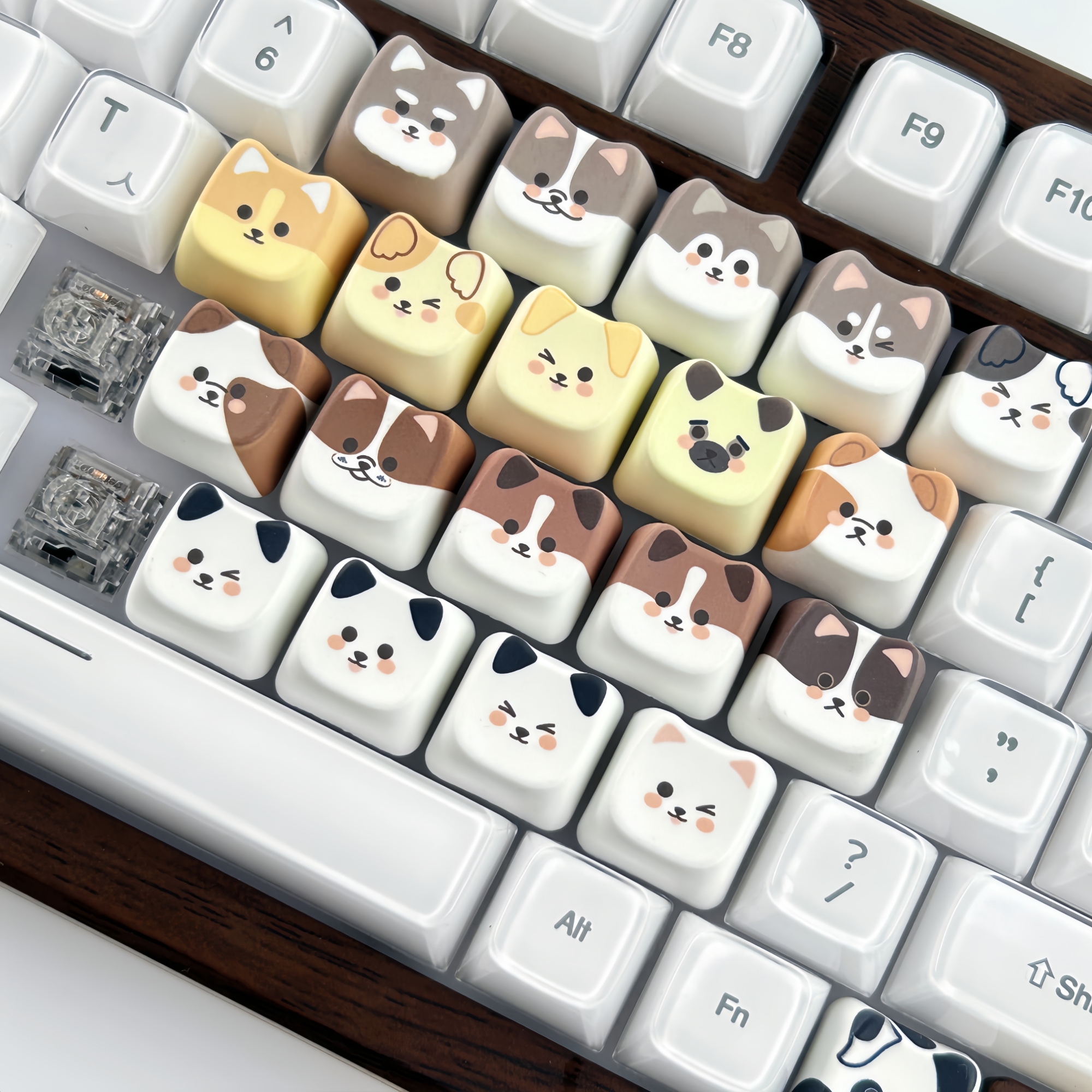 MAIMOOO Cat Family Keycaps MAO Profile Personalized Cute Kitten Keycaps ...