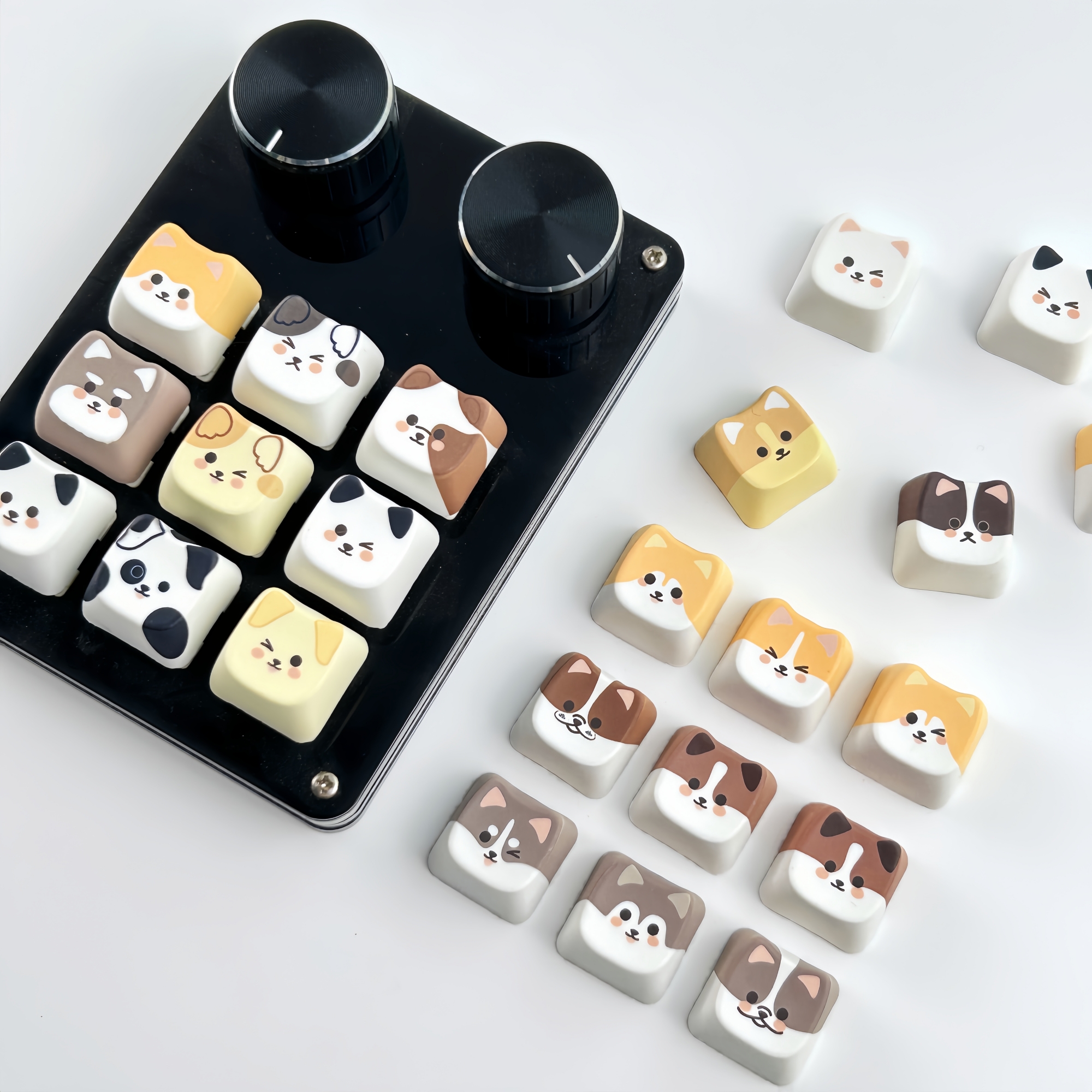 MAIMOOO Cat Family Keycaps MAO Profile Personalized Cute Kitten Keycaps ...