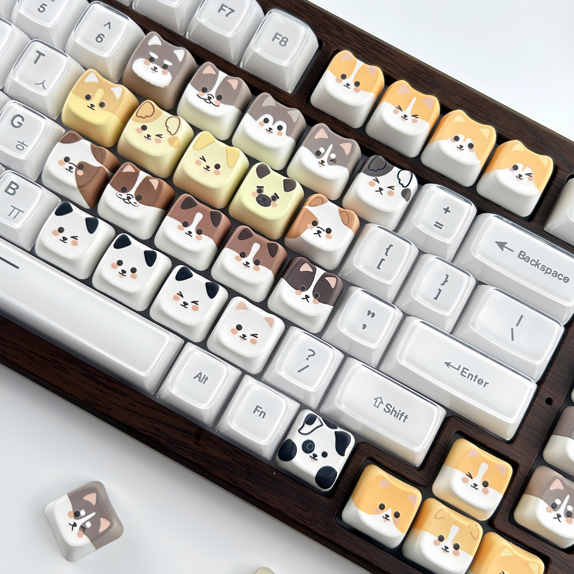 MAIMOOO Cat Family Keycaps MAO Profile Personalized Cute Kitten Keycaps ...