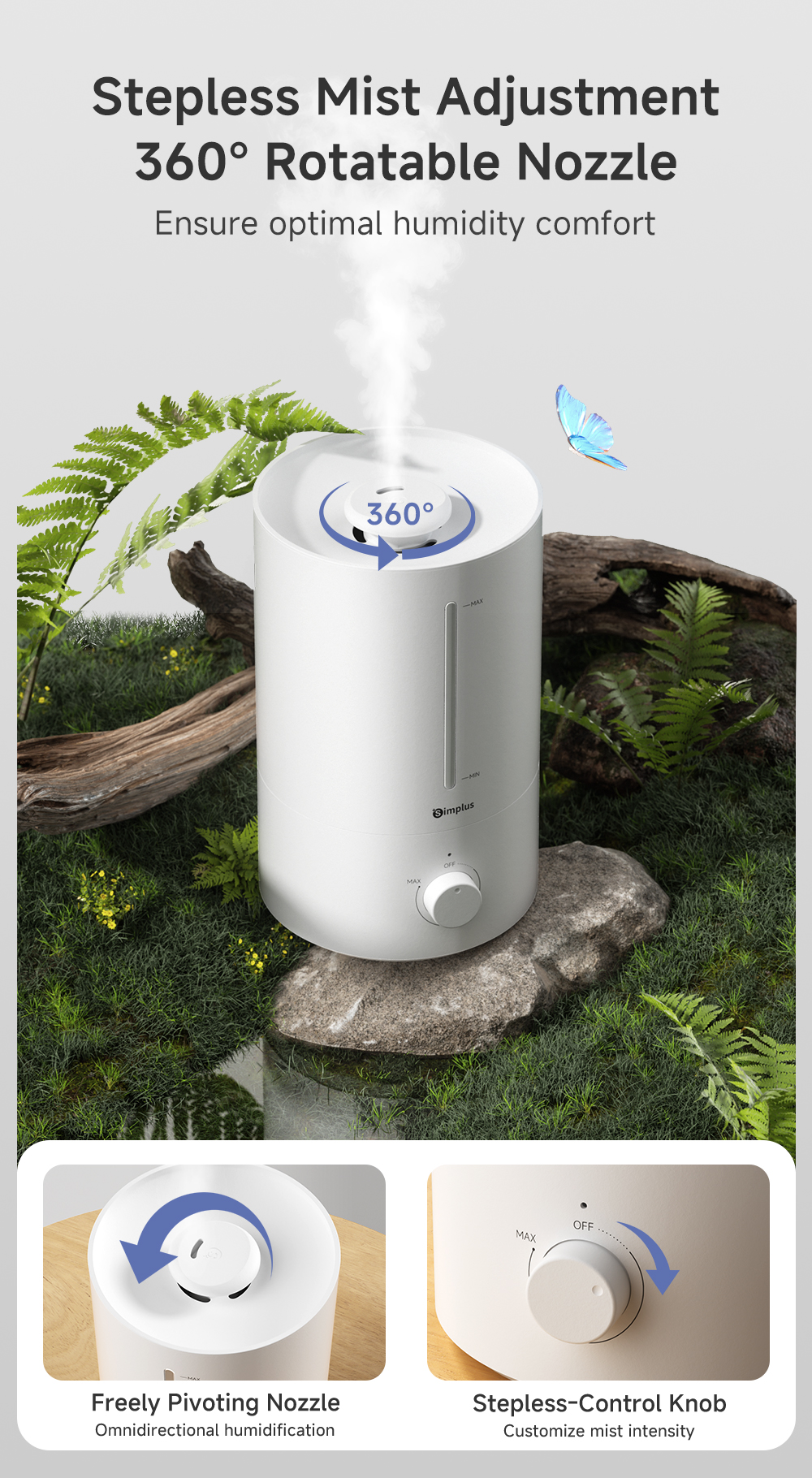 Simplus Humidifier丨Aroma Diffuser丨Suitable for Air-conditioned Rooms ...