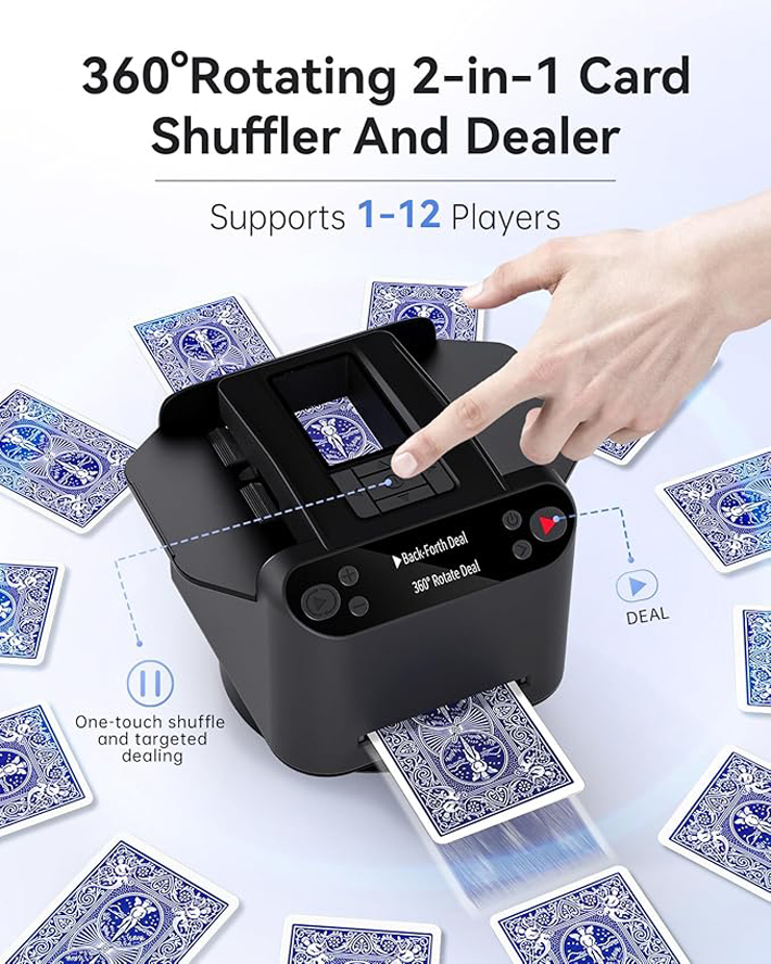 Max-6 Card Dealer Machine Card Shuffle and Deal Machine Poker Playing ...