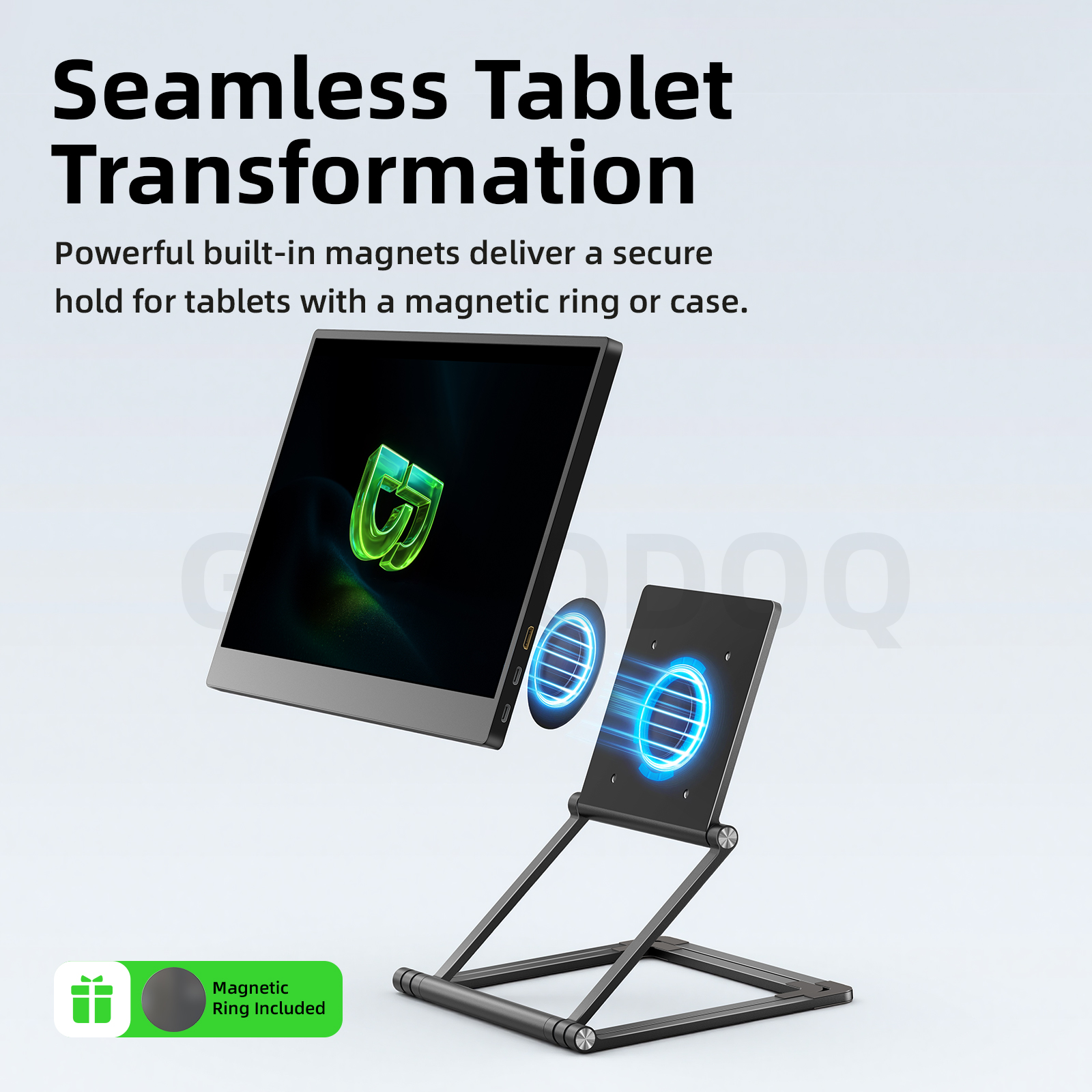 GOOJODOQ External Monitor Stand Ultra Compact Fold Flexible Height View ...