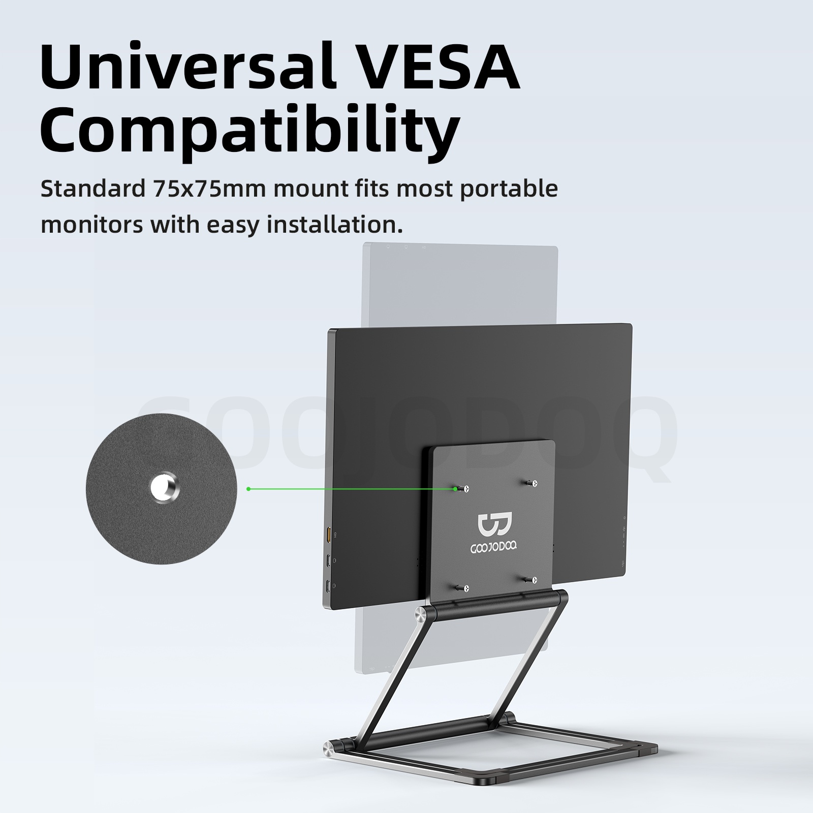 GOOJODOQ External Monitor Stand Ultra Compact Fold Flexible Height View ...