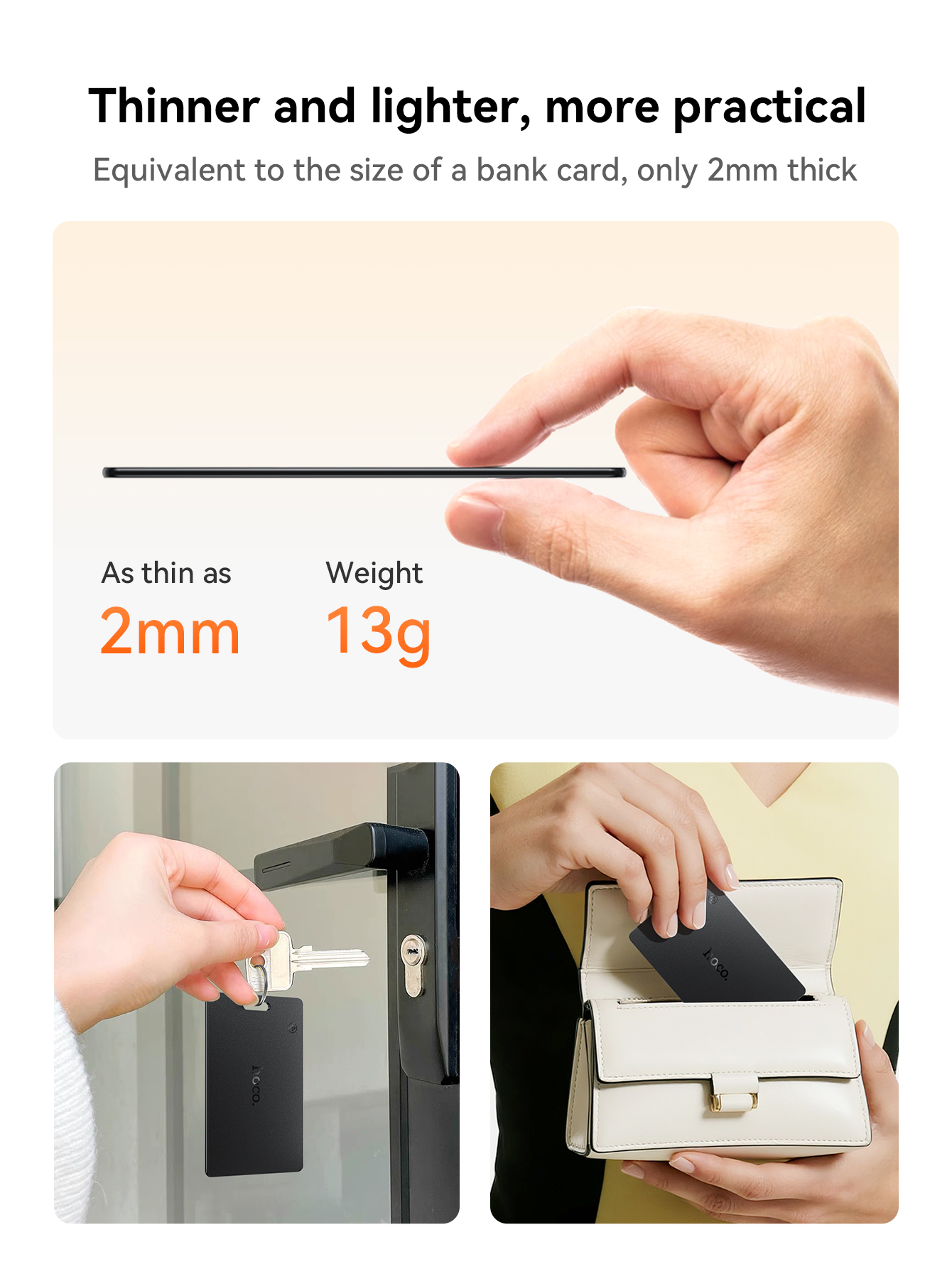 【For Android】HOCO E97A Card Type Smart Tag Intelligent Positioning Anti ...