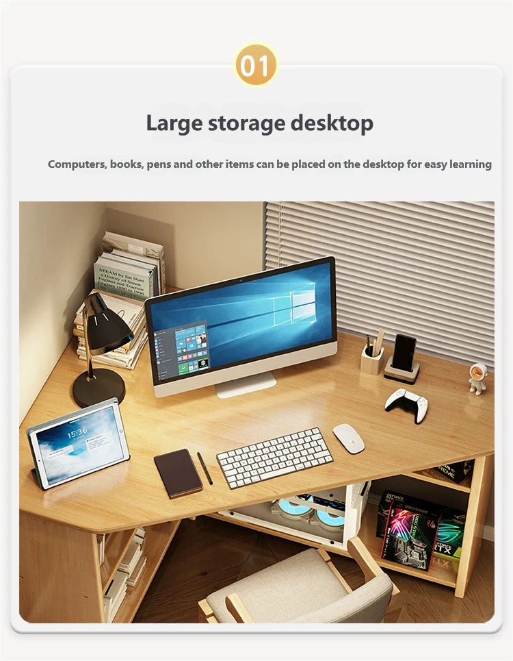 Wooden Triangle Corner Table Computer Table Simple Writing Desk Study ...
