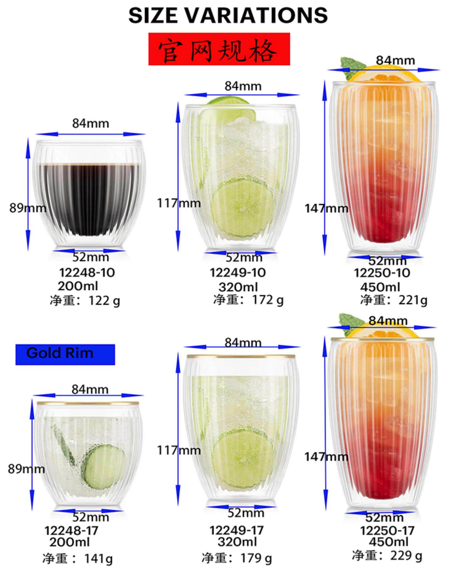Bodum PAVINA Double Wall Glasses Coffee Cup Clear Glass Cup Tea Cup ...