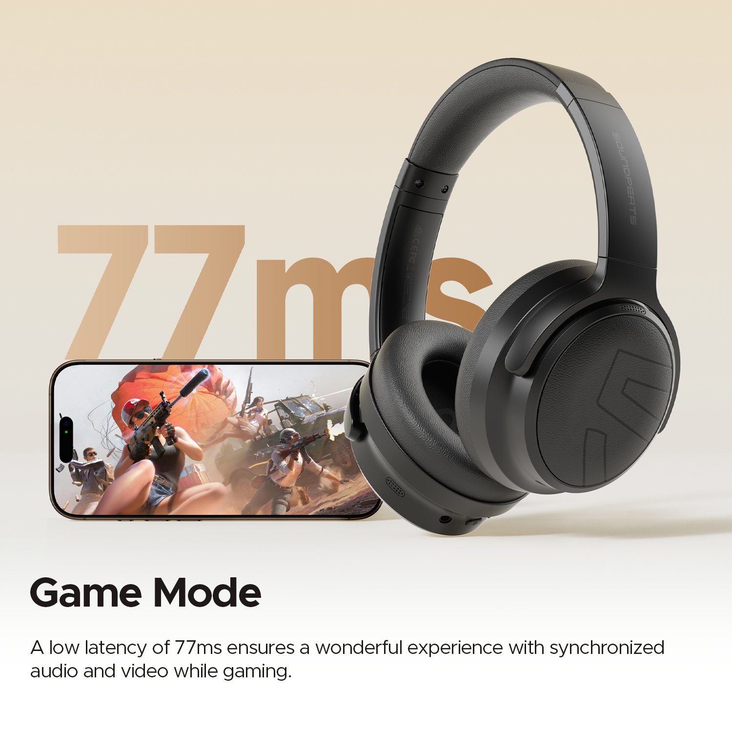 SOUNDPEATS Space Pro Headphone 40+10mm Dual Driver LDAC Hi-Res ANC 47dB ...