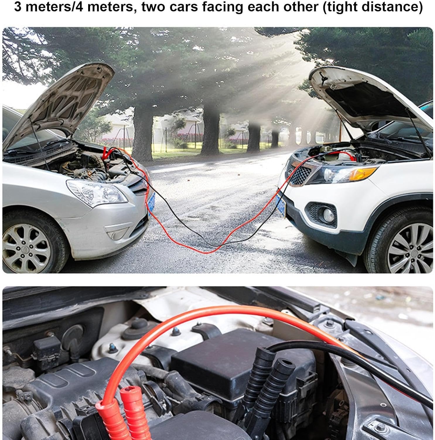 4M Heavy Duty Jumper Cable 2500A Anti-Freeze Thick Battery Booster ...