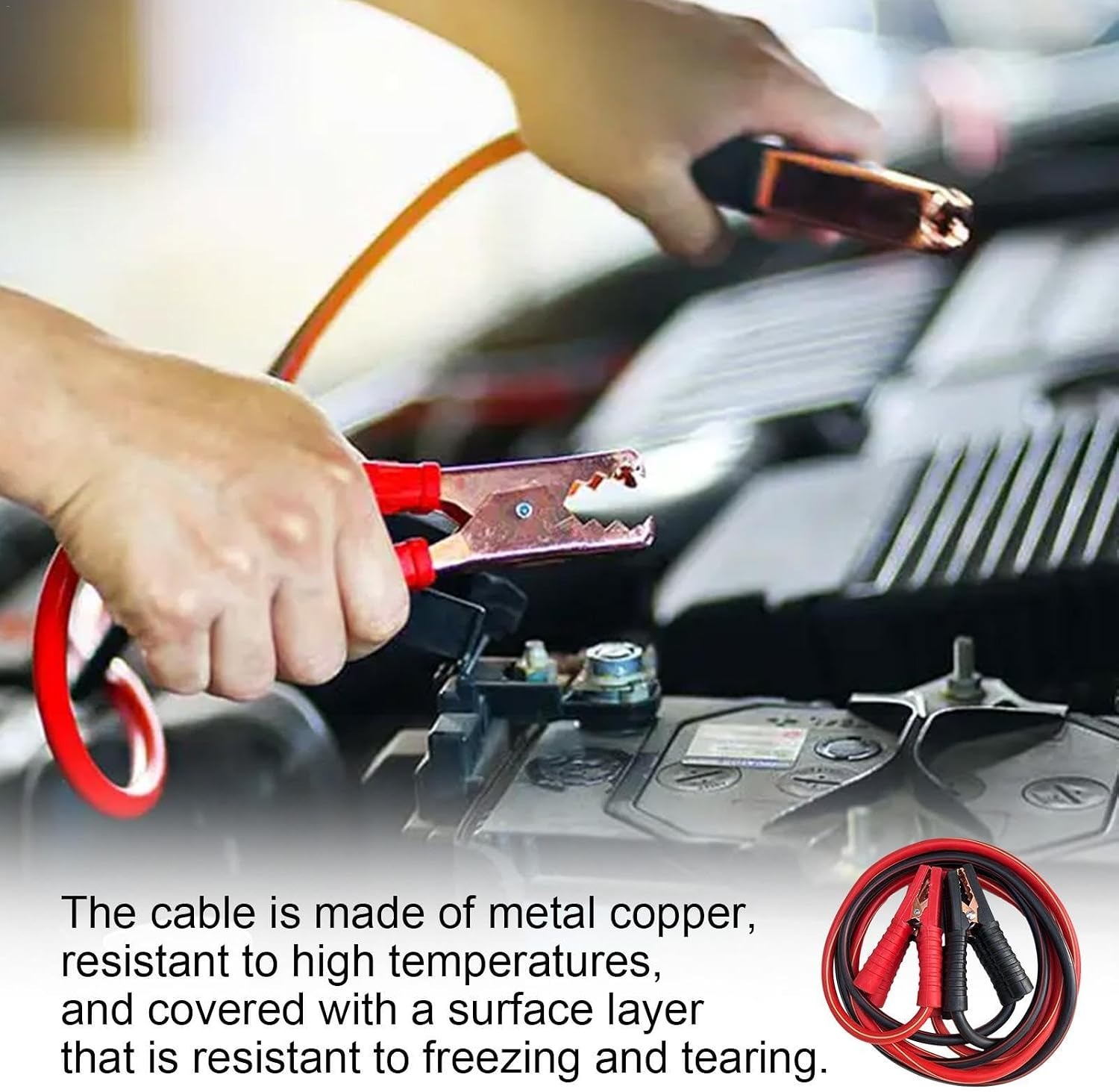4M Heavy Duty Jumper Cable 2500A Anti-Freeze Thick Battery Booster ...