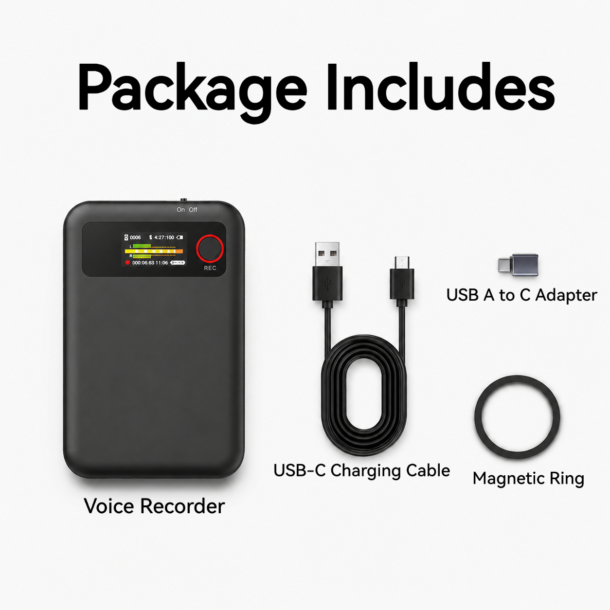 AI Voice Recorder, 365 Days Free AI Transcription, 64GB,Call Recorder ...