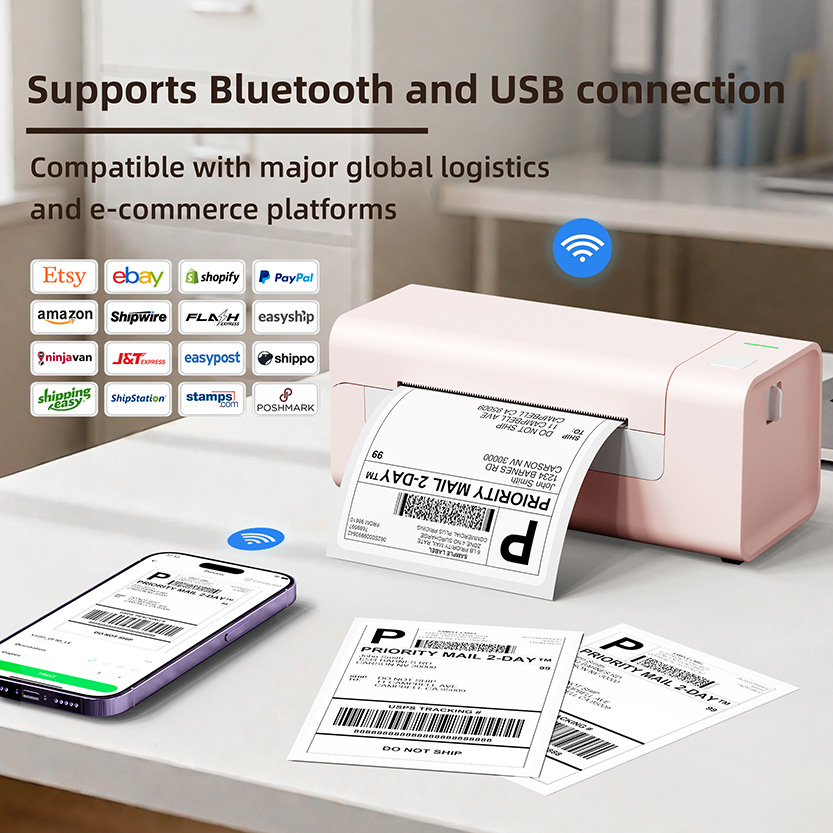 A6 Thermal Waybill Label Printer ｜ Shipping Printer ｜USB & Bluetooth ...
