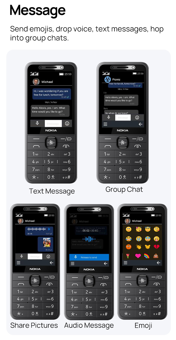 Nokia Phone 215 4G 2024 (1450mAh/2.8