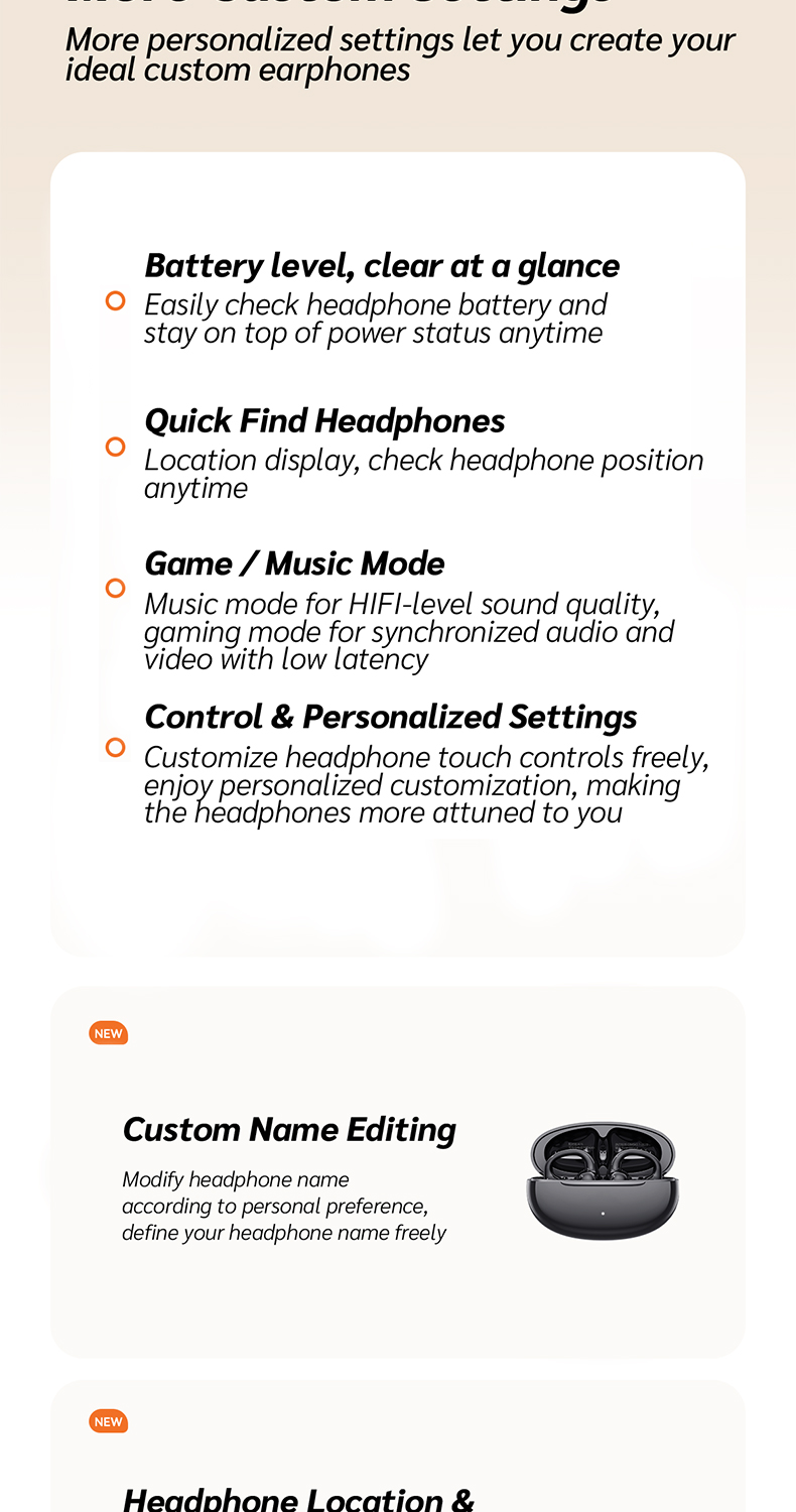 A15A 2026 Wireless Open-Ear Earbuds, Sport Headphones, ENC Noise ...