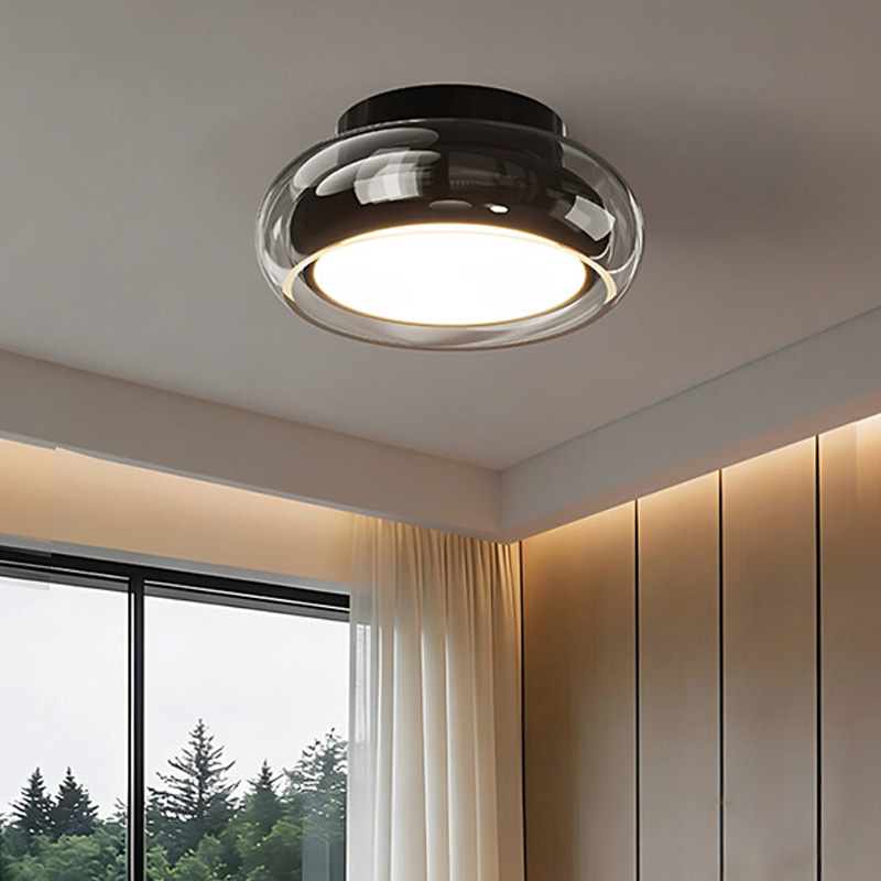 Lampu Siling Mid‑century Bauhaus Style Glass Ceiling Light, Semi Flush ...
