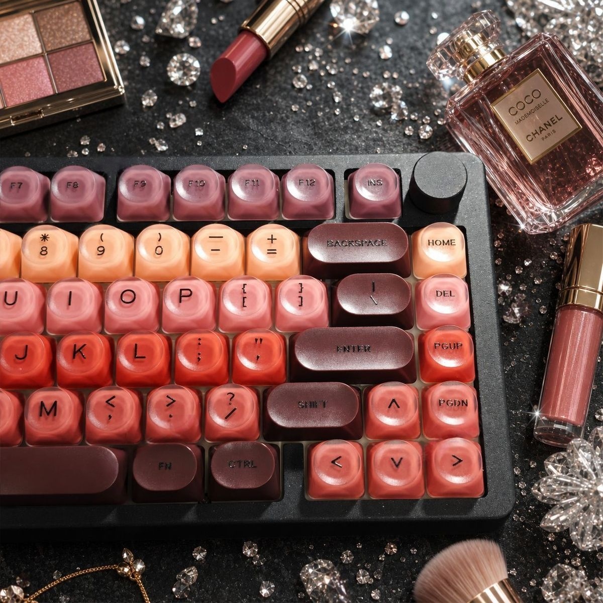 Lipstick Semi Transparent PC Keycap 128 Keys HOA Profile Double Shot ...