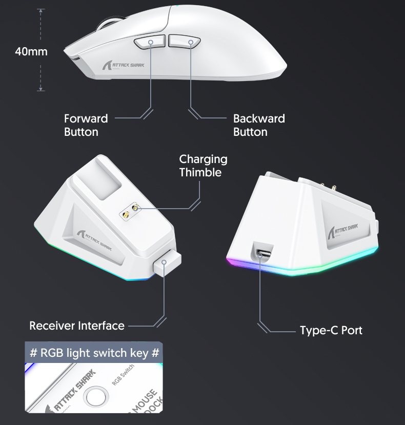 ATTACK SHARK X11 Tri-Mode Gaming Mouse PAW3311 22000 DPI 59±3g Ultra ...