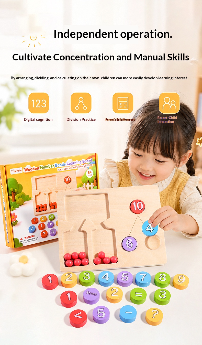 Kindergarten Math Addition and Subtraction Teaching Aid, Number ...